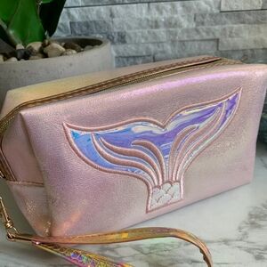 Holographic Pink Mermaid Cosmetic Bag